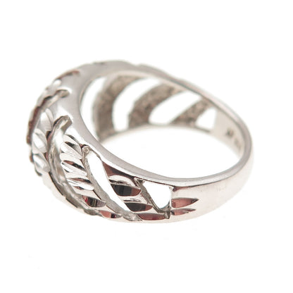 Chapal Zenray 925 Sterling Silver Modernist Ribbed Dome Ring Size 7.25