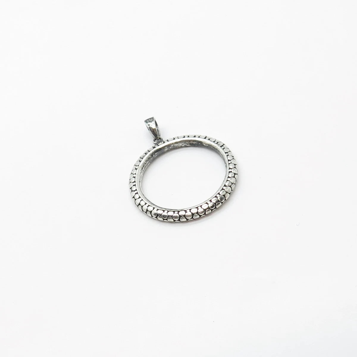 925 Sterling Silver Vintage Pebble Circle of Life Pendant