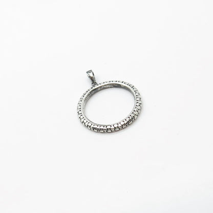 925 Sterling Silver Vintage Pebble Circle of Life Pendant