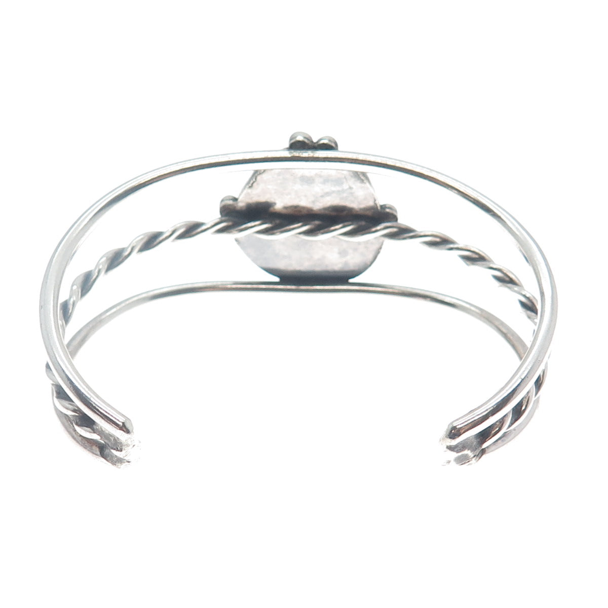 Old Pawn Sterling Silver Vintage Tyrone Turquoise Adjustable Cuff Bracelet 6.5"