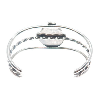 Old Pawn Sterling Silver Vintage Tyrone Turquoise Adjustable Cuff Bracelet 6.5"