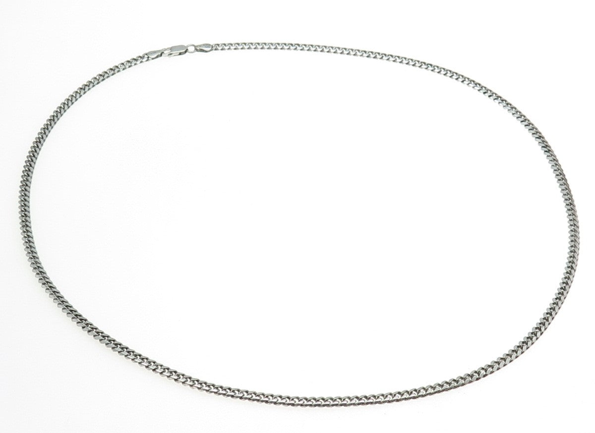 P. LUX 925 Sterling Silver Italy Cuban Chain Necklace 24"