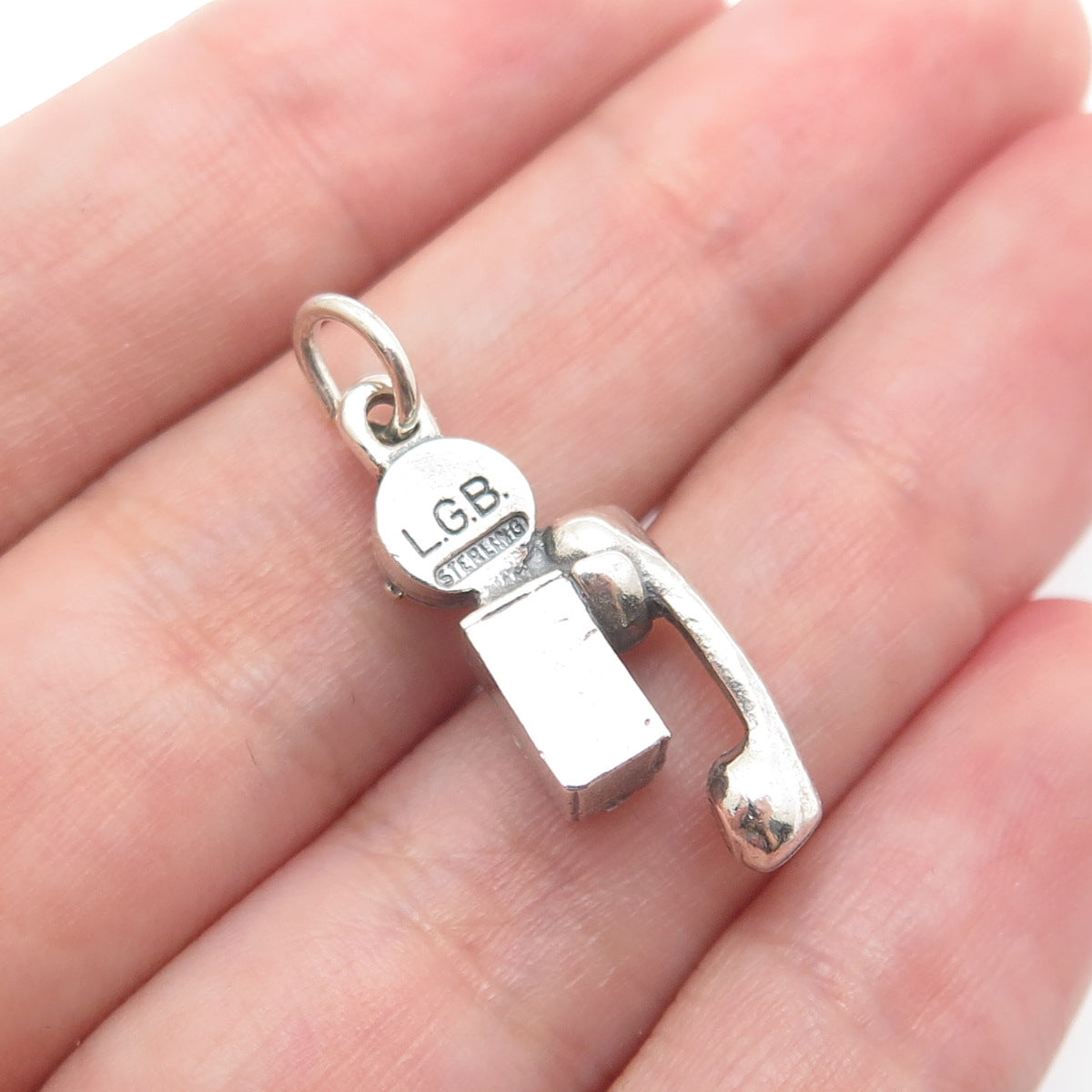 LGB BALFOUR Sterling Silver Vintage Rotary Pay Phone Minimalist Charm Pendant