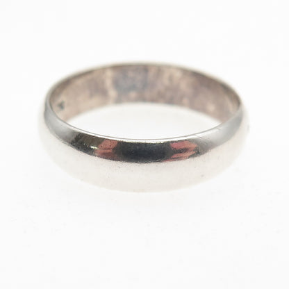 925 Sterling Silver Vintage Classic Wedding Band Ring Size 6.25