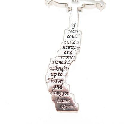 Bradford Sterling Silver C Z If Tears Could Build A Stairway Cross Necklace 18"