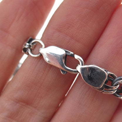 875 Silver Vintage Bismark Oxidized Chain Necklace 24"