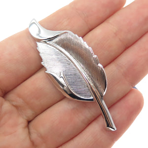 DANECRAFT 925 Sterling Silver Vintage Floral Leaf Oxidized Pin Brooch