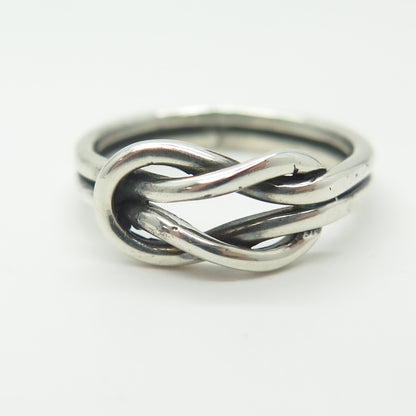 925 Sterling Silver Vintage Mariner Love Knot Ring Size 7.25