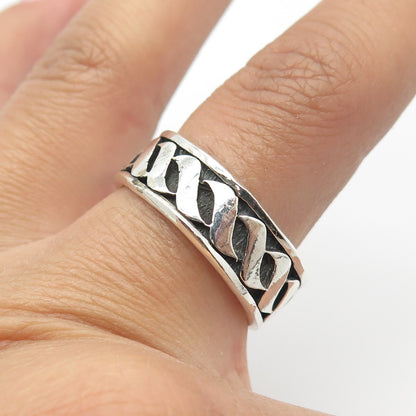 925 Sterling Silver Vintage Braided Band Ring Size 10.75