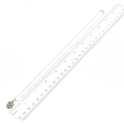 Chuck Clemency 925 Sterling Silver Real Green Amethyst Cable Chain Necklace 20"
