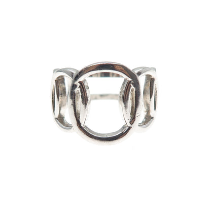 925 Sterling Silver Vintage Interlocked Circle Ring Size 7.25