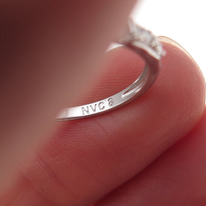 925 Sterling Silver Multi-Cut C Z Engagement Ring Size 8