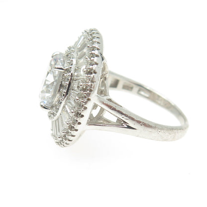 925 Sterling Silver Multi-C Z Ring Size 7.5