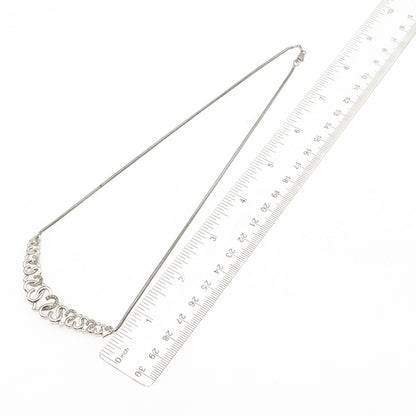 HN Heng Ngai 925 Sterling Silver Real Diamond Heart Snake Chain Necklace 18"