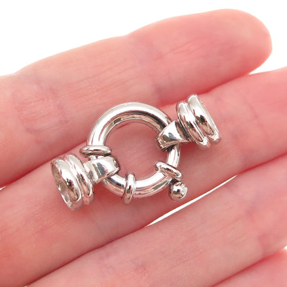 925 Sterling Silver Vintage Italy Bracelet / Necklace Spring Ring Lock Clasp