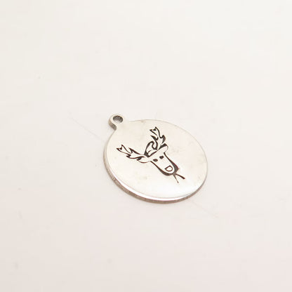925 Sterling Silver USA Two In Town Moose / Deer Charm Pendant