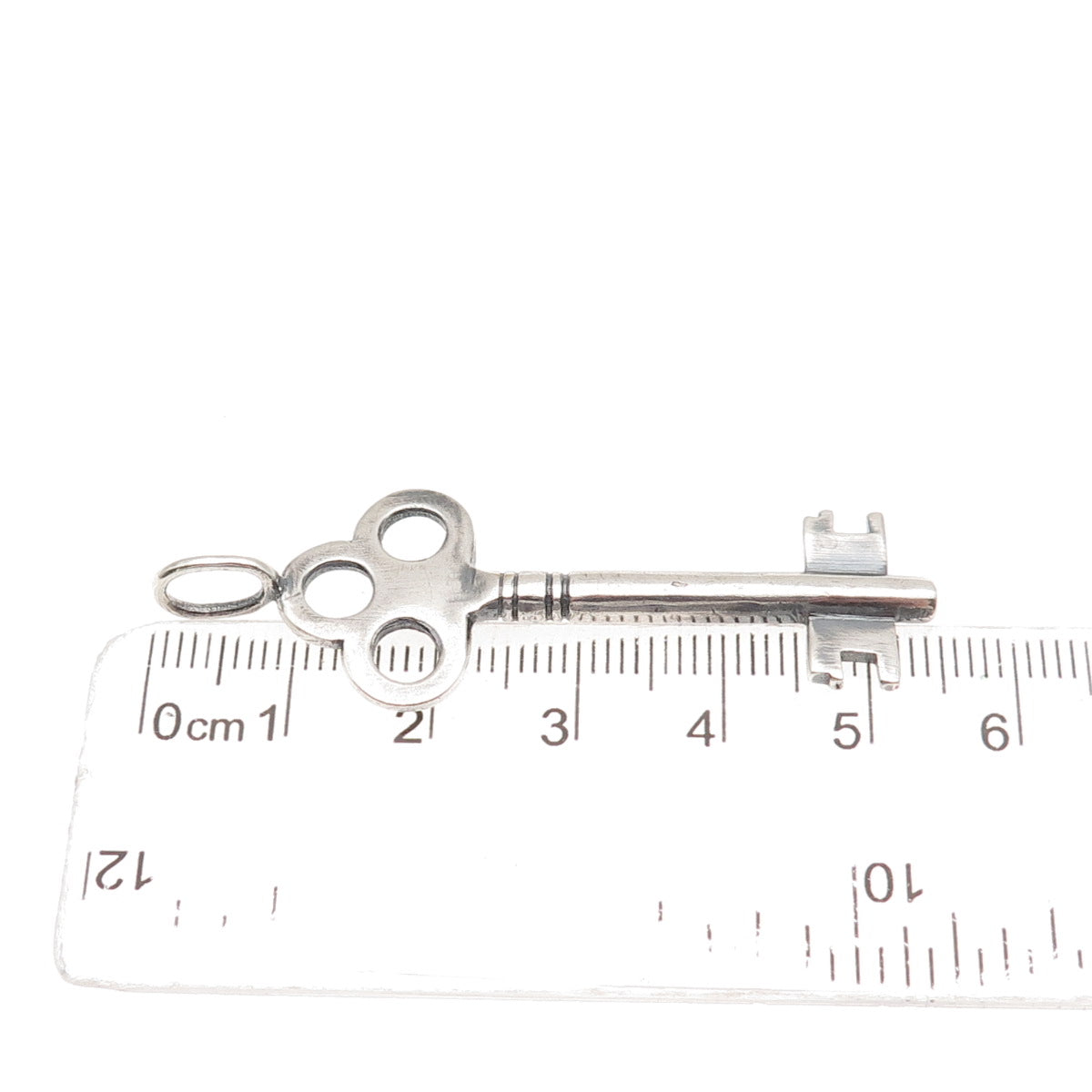 925 Sterling Silver Vintage Club Key Oxidized Charm Pendant