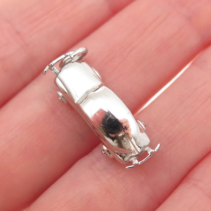 Art's Elegance 925 Sterling Silver Vintage Retro Car 3D Charm Pendant