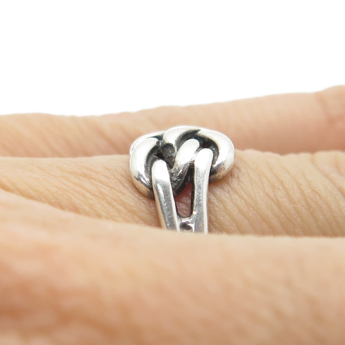 925 Sterling Silver Vintage Double Mariner Lone Knot Ring Size 5
