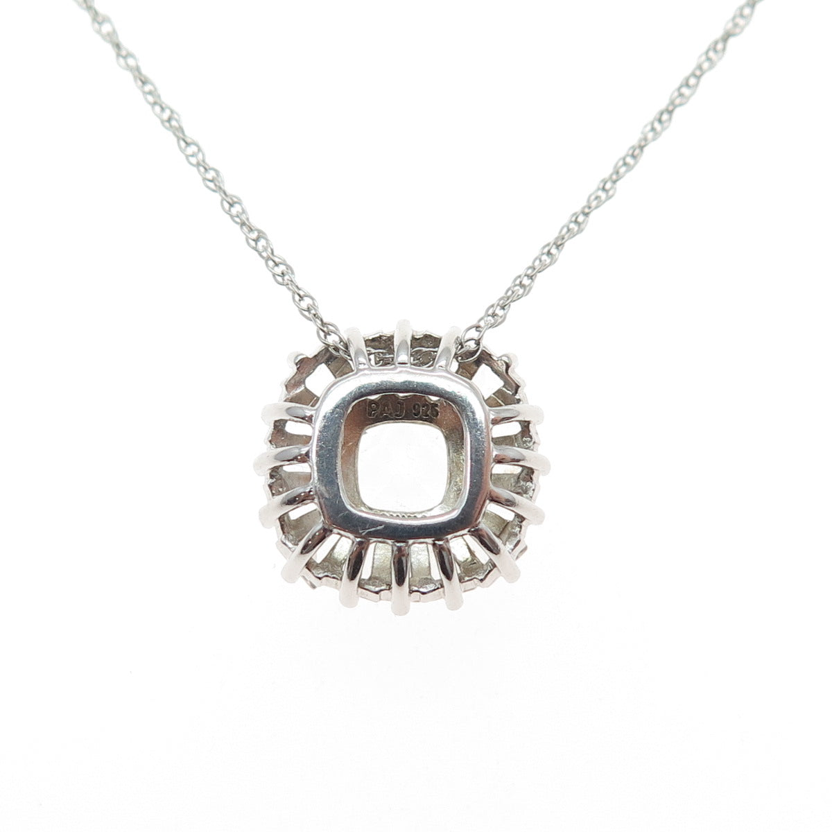 925 Sterling Silver Real White & Light Blue Topaz Singapore Chain Necklace 18"