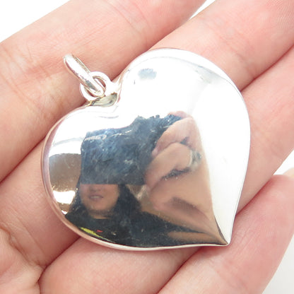 925 Sterling Silver Vintage Puffy Heart Pendant