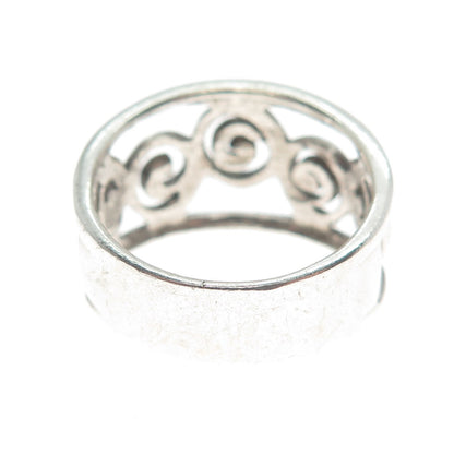 925 Sterling Silver Vintage Spiral Oxidized Ring Size 8.75