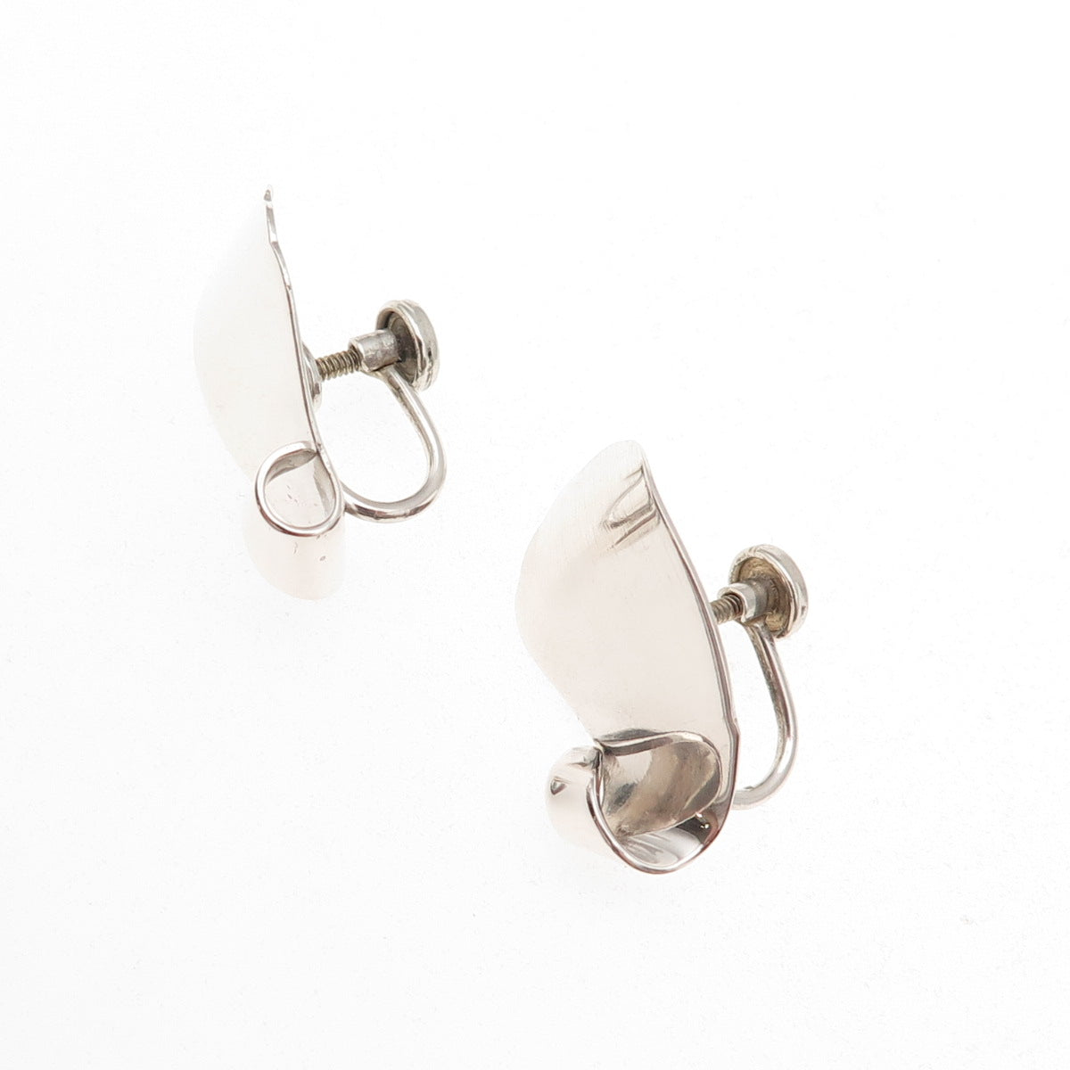 Felch Danecraft 925 Sterling Silver Vintage Modernist Screw Back Earrings