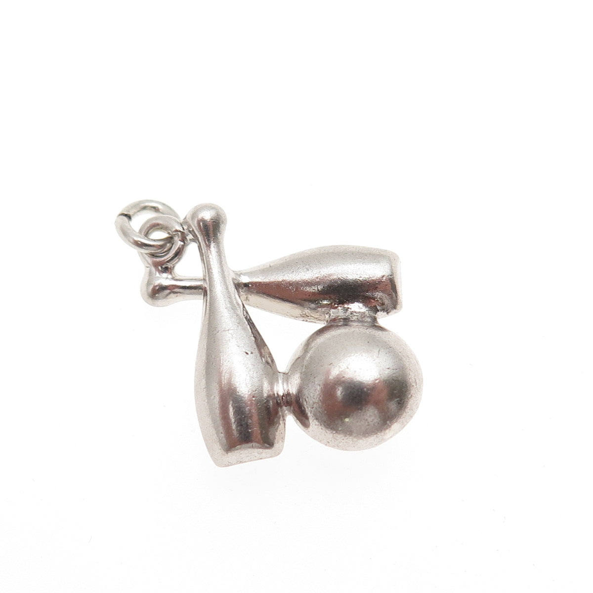 925 Sterling Silver Vintage Bowling Ball & Pins Mini Charm Pendant