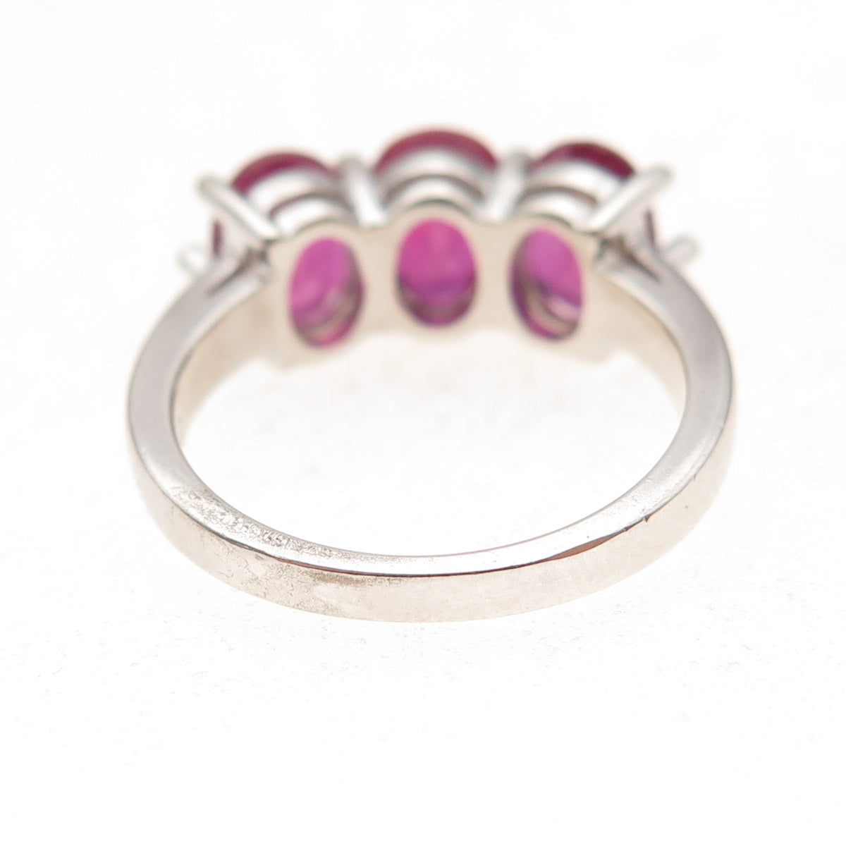 925 Sterling Silver Real Oval-Cut Ruby Ring Size 7