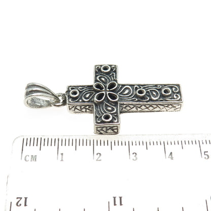 925 Sterling Silver Vintage Ornate Cross Pendant