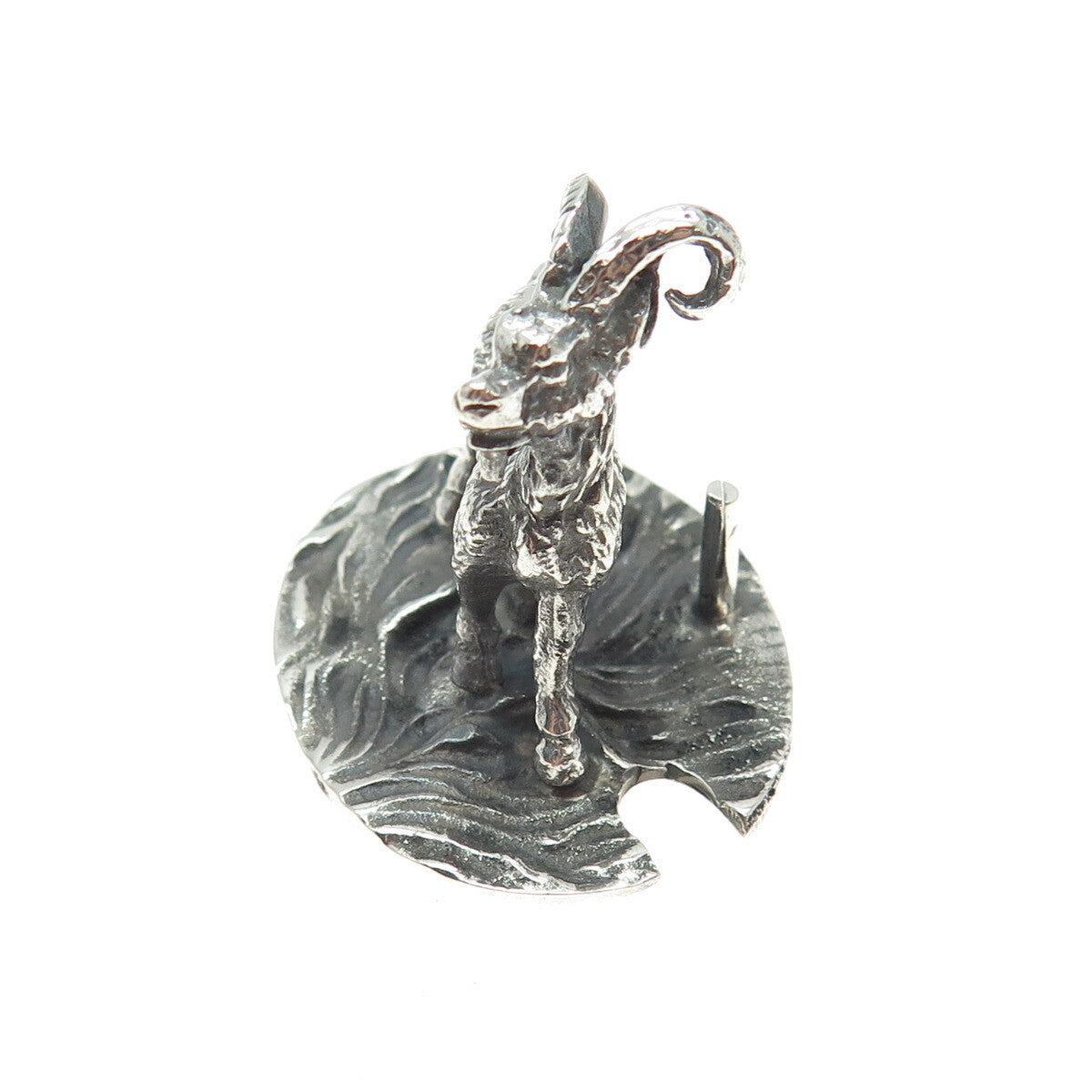 FRANCESCO CAPUTO 800 Silver Antique Italy Baby Goat Oxidized Miniature Figurine