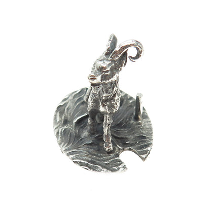 FRANCESCO CAPUTO 800 Silver Antique Italy Baby Goat Oxidized Miniature Figurine