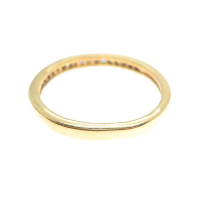 925 Sterling Silver Gold Plated Real Round-Cut Diamond Eternity Ring Size 6.75