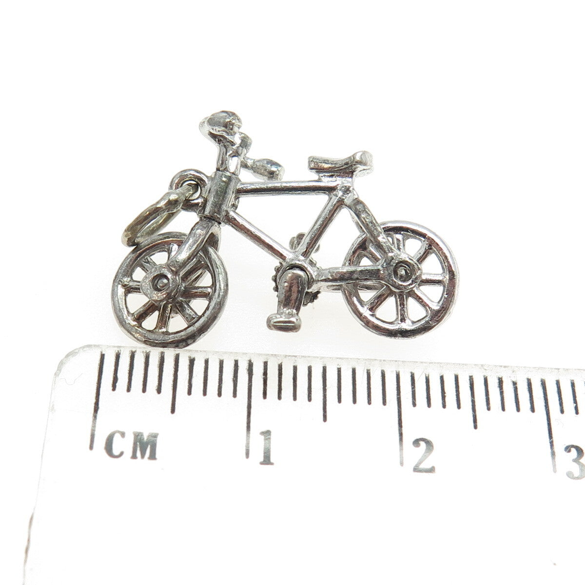BEAU 925 Sterling Silver Vintage Bicycle 3D Pendant