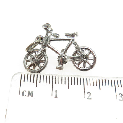 BEAU 925 Sterling Silver Vintage Bicycle 3D Pendant