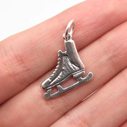 925 Sterling Silver Vintage Ice Skating Shoe Charm Pendant