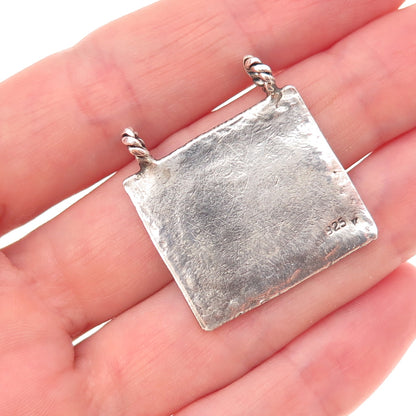 Ken Crafts 925 Sterling Silver Vintage Elephant Oxidized Slide Charm Pendant