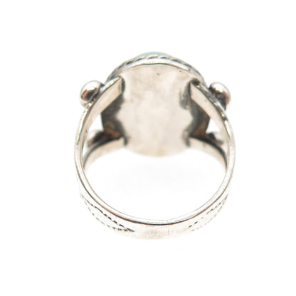 Old Pawn 925 Sterling Silver Vintage Southwestern Turquoise Tribal Ring Size 3