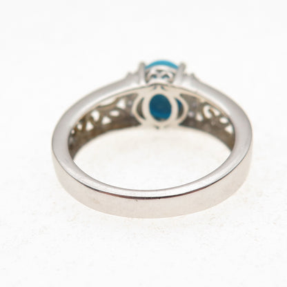 Chuck Clemency Sterling Silver 2-Tone Real Turquoise Tanzanite Ring Size 8.25