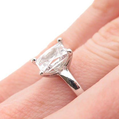 TYCOON 925 Sterling Silver C Z Engagement Ring Size 5.25