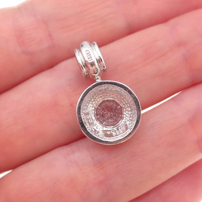Itaor 925 Sterling Silver Italy Round-Cut C Z Charm Pendant