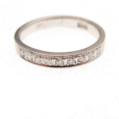 925 Sterling Silver Antique Chinese Export Real Diamond Band Ring Size 6.5