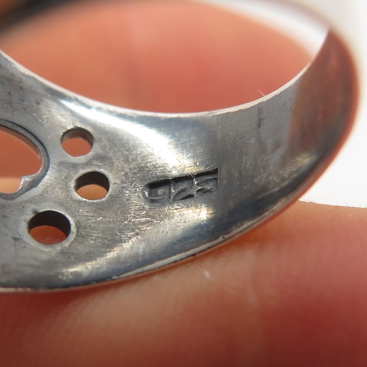 925 Sterling Silver Vintage Heart Wide Ring Size 7.5