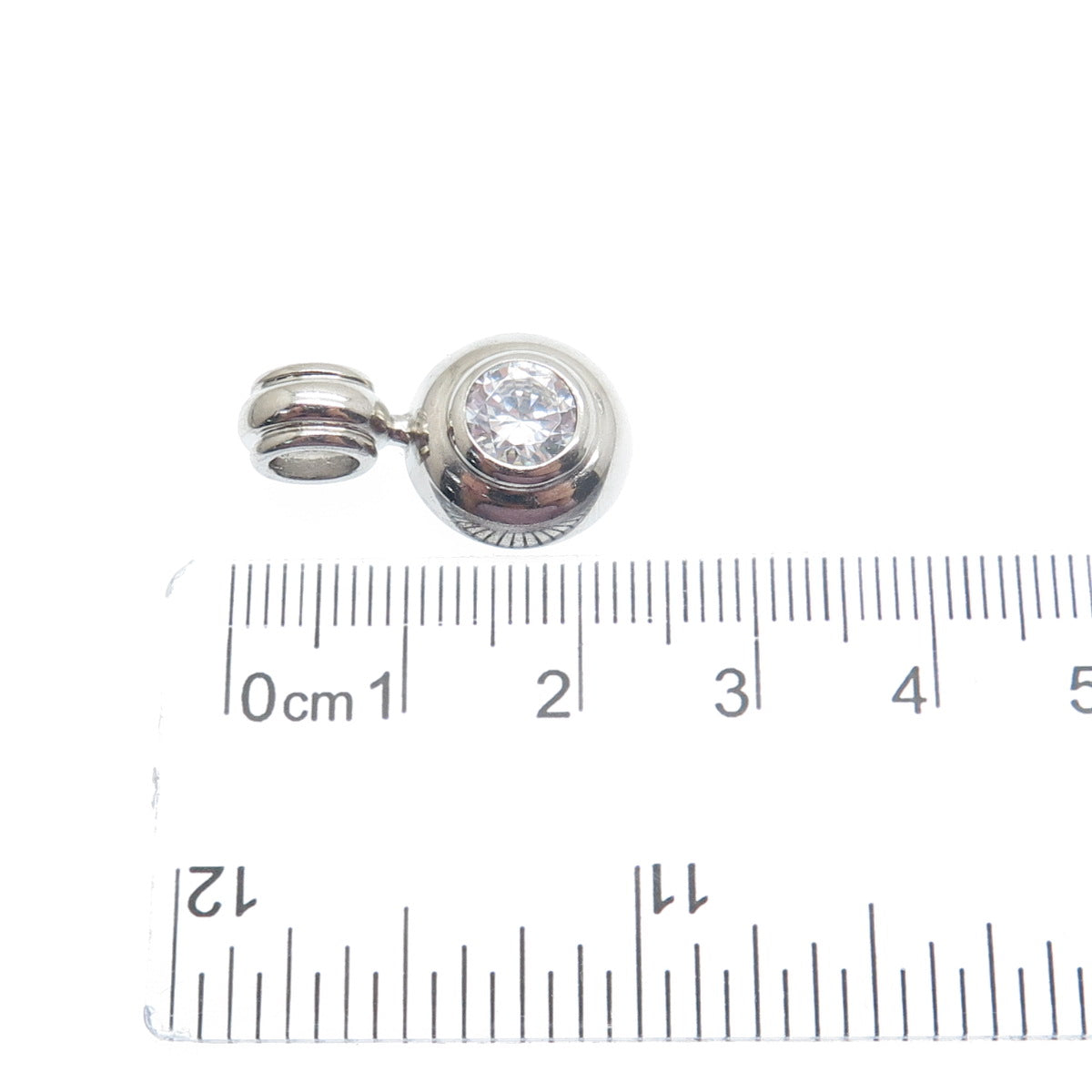 MILOR 925 Sterling Silver Italy Round-Cut Shaped C Z Minimalist Pendant