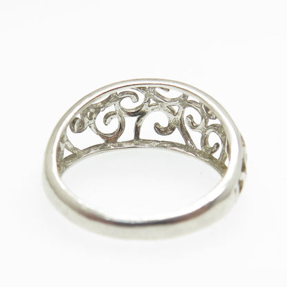 925 Sterling Silver Vintage Swirl Ring Size 8.25