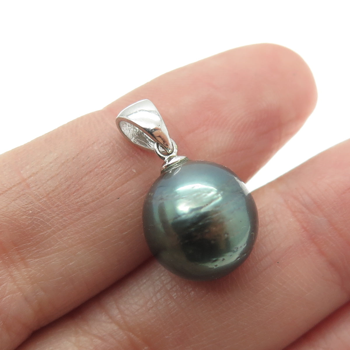 925 Sterling Silver Real Tahitian Pearl Minimalist Pendant