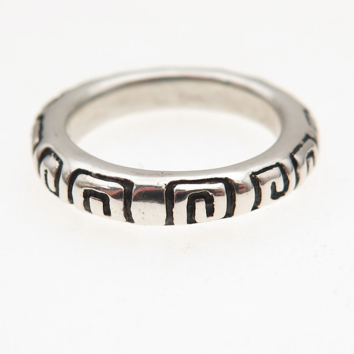 Zina 925 Sterling Silver Vintage Spiral Oxidized Band Ring Size 6.75