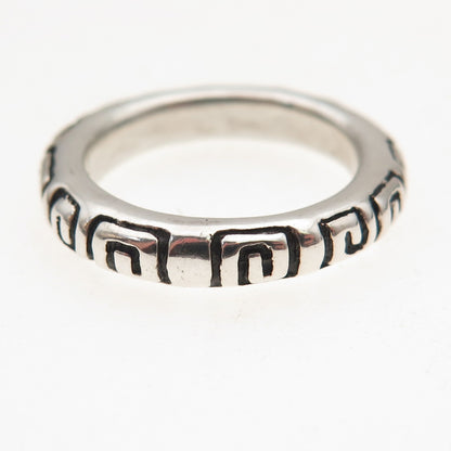 Zina 925 Sterling Silver Vintage Spiral Oxidized Band Ring Size 6.75