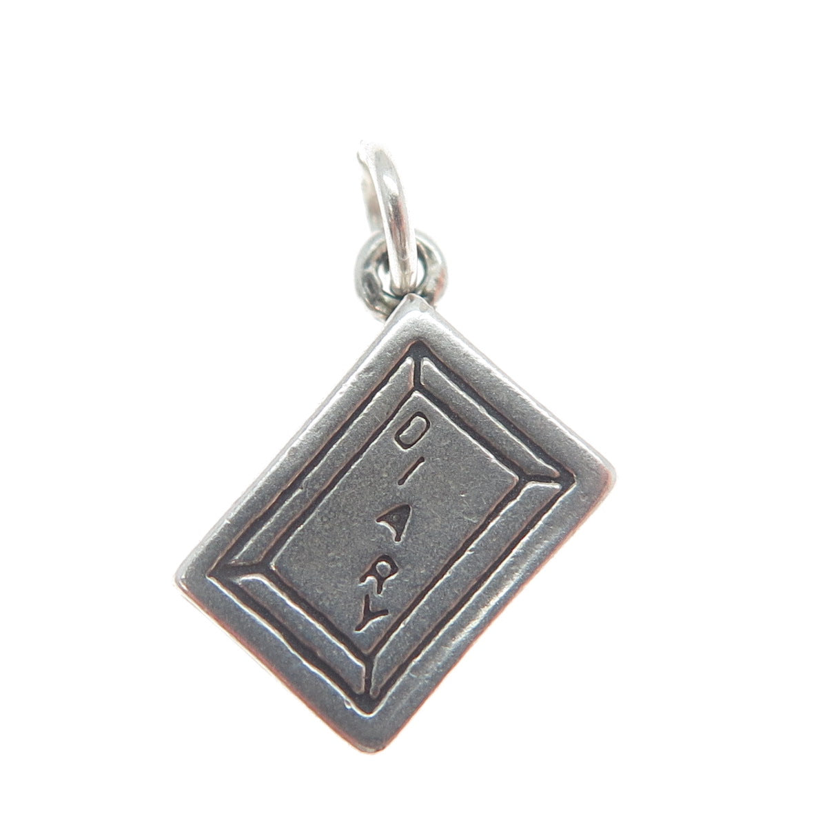 SUNWEST 925 Sterling Silver Vintage Diary Minimalist Charm Pendant