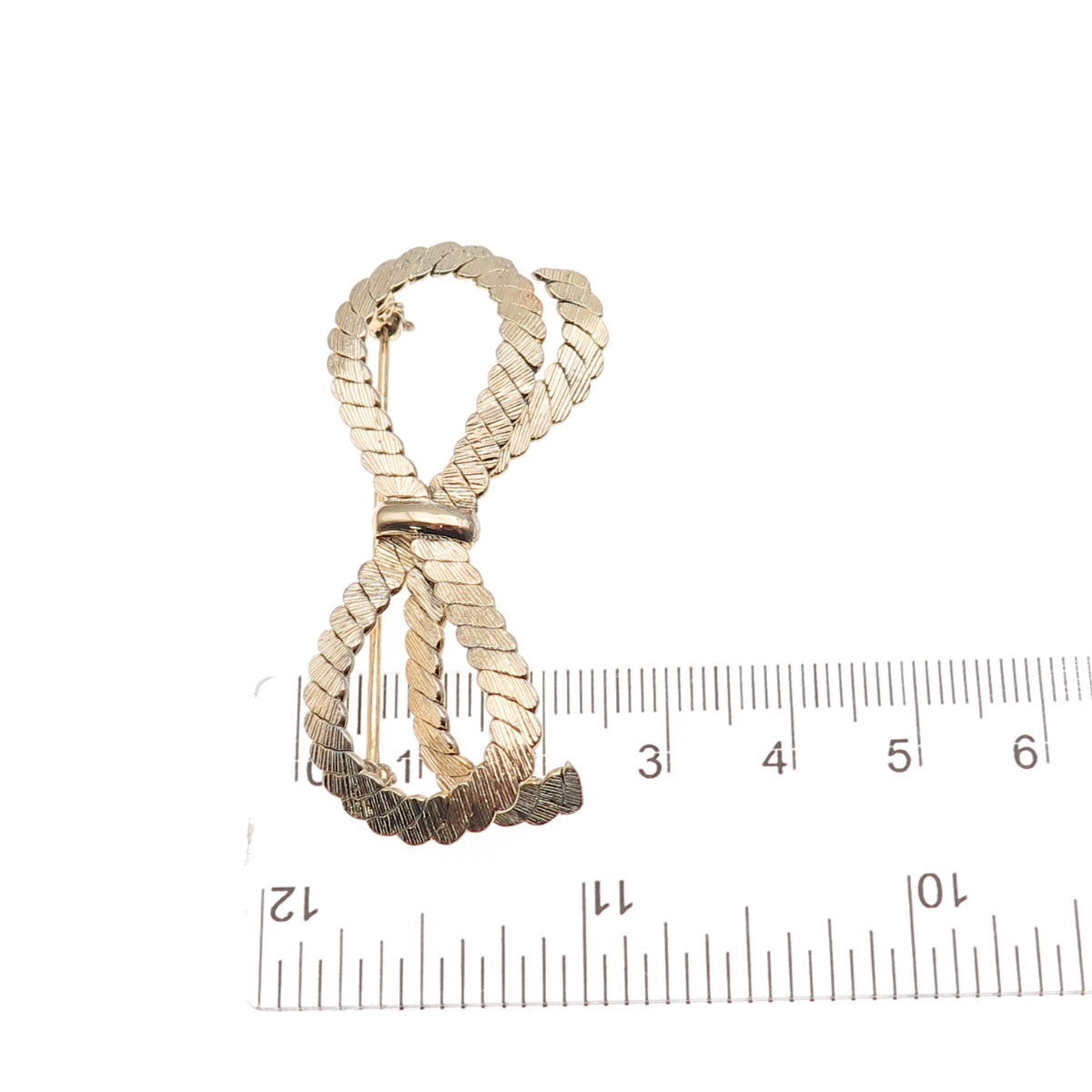 Napier 925 Sterling Silver Gold Plated Vintage Ribbed Bow Pin Brooch